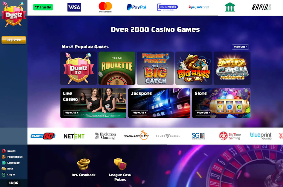 Duelz Casino Screenshot 1