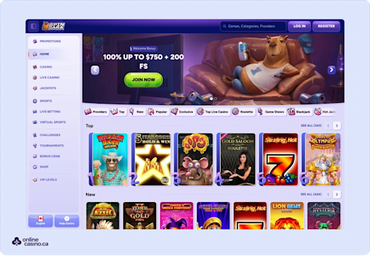 Spinbara Casino sreenshot 1