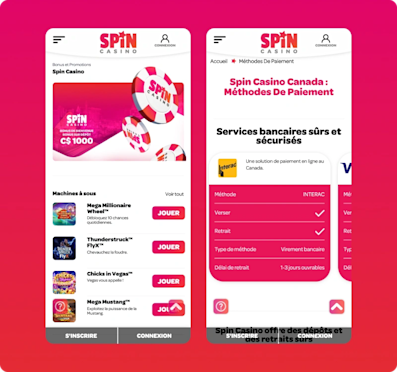 Spin Casino captures d'écran mobile