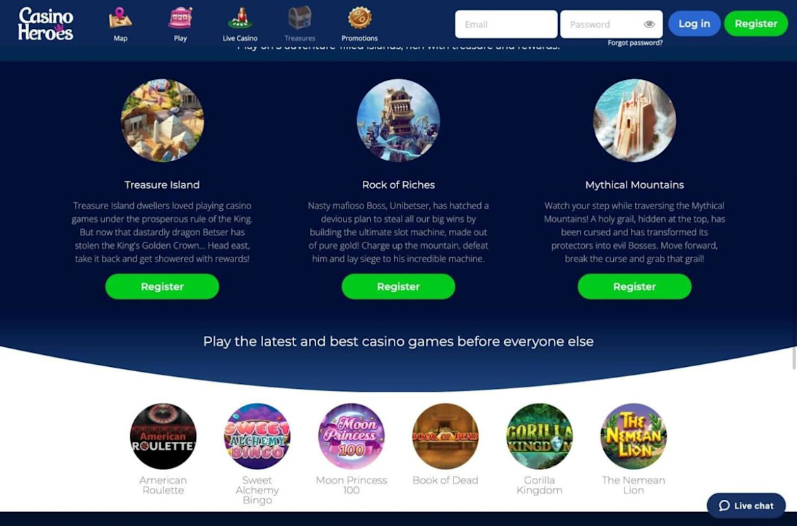 Casino Heroes Casino Games