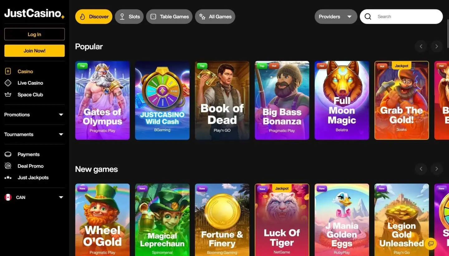 Just Casino Spiele