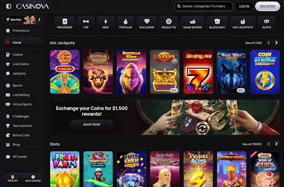 Casinova casino screenshot 2