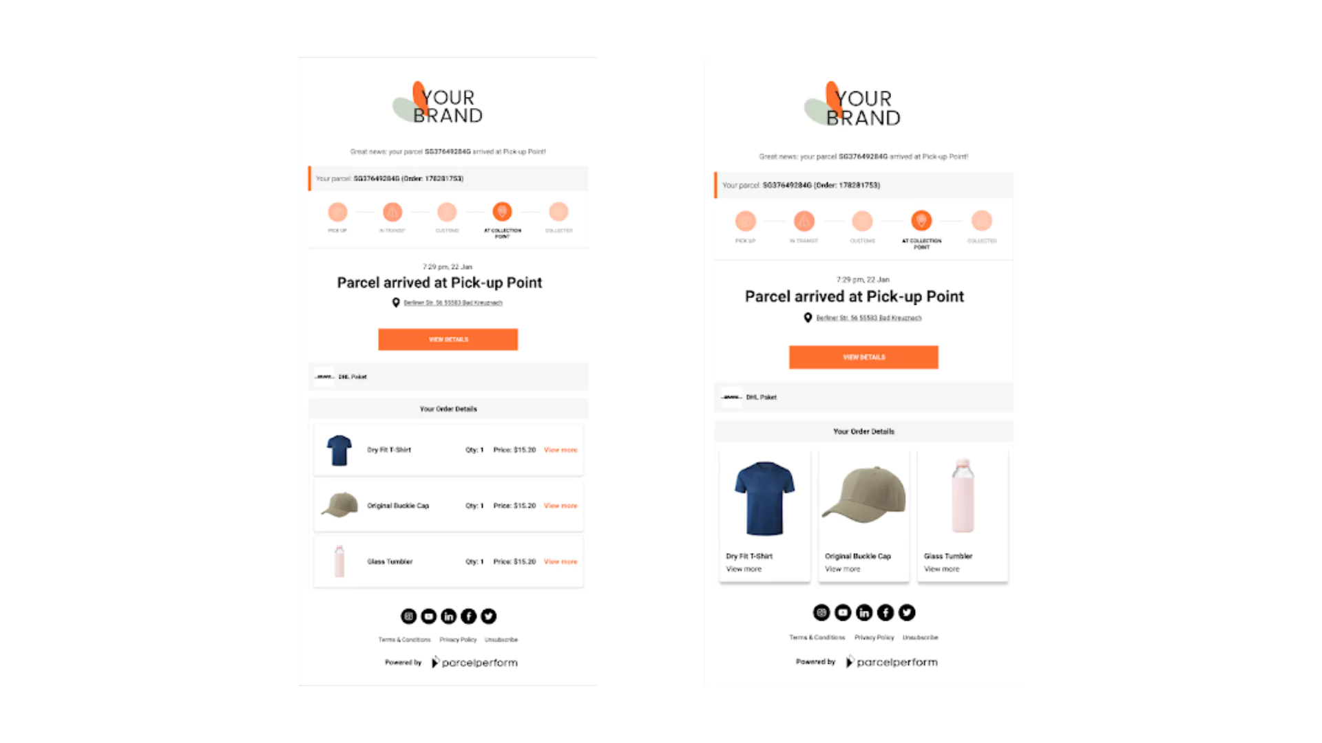 List and tile display options to align with your brand and product requirements 