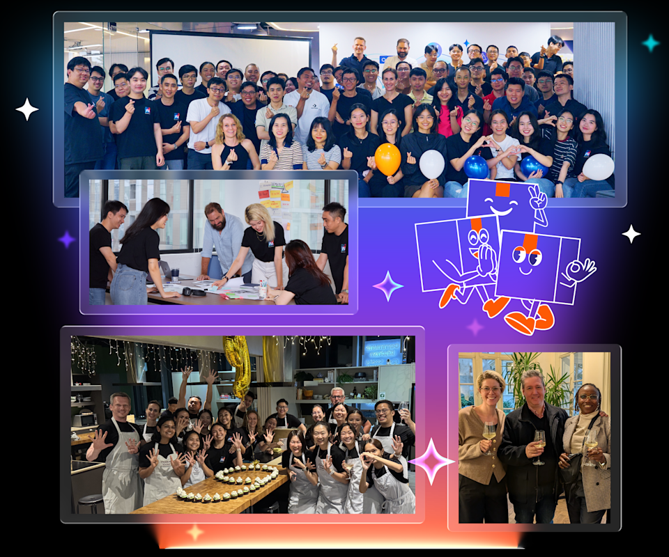 Parcel Perform Global Team Images showing that the business works hard together and has fun together.