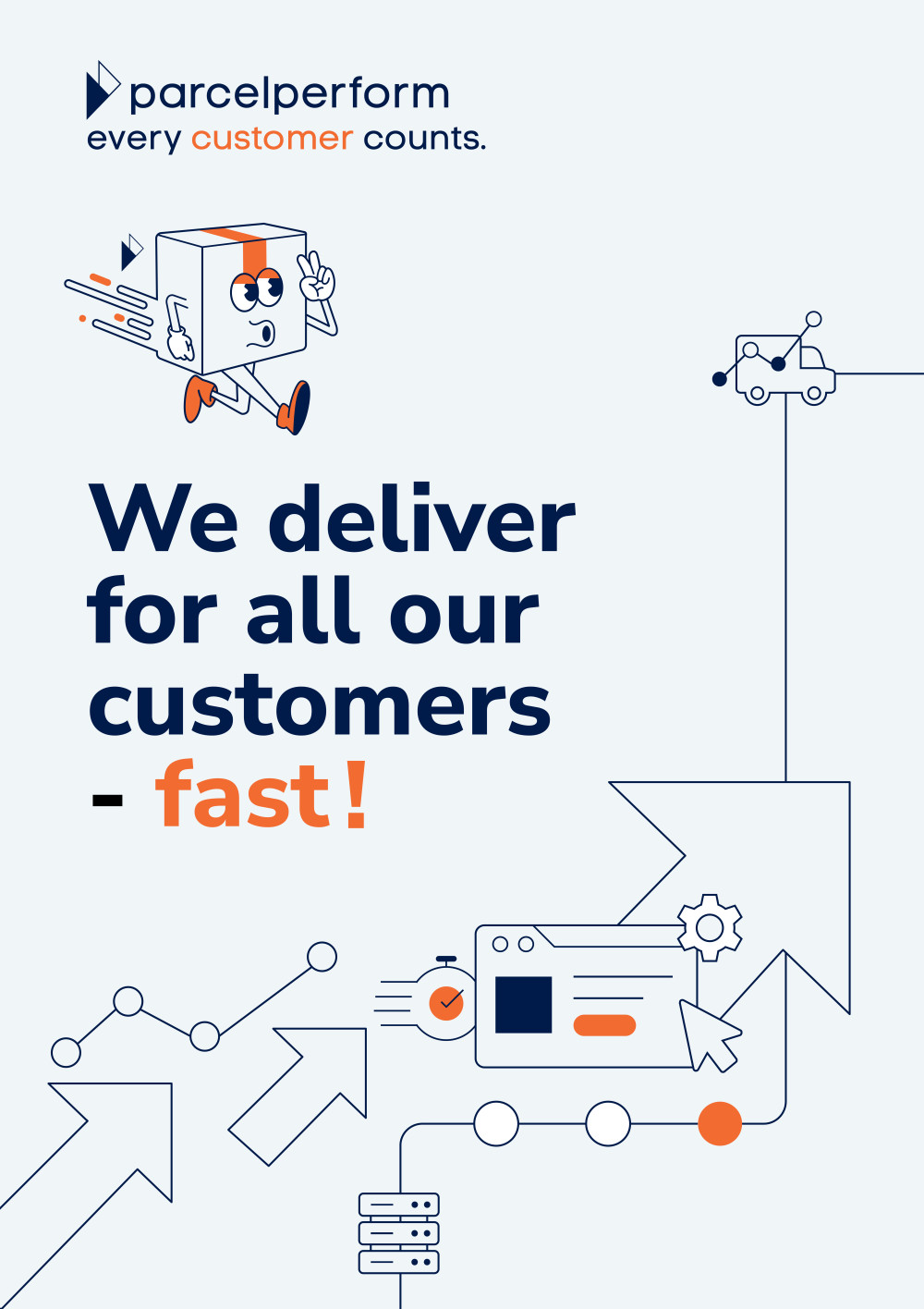 Parcel Perform culture value - We delivery for all our customers - fast!