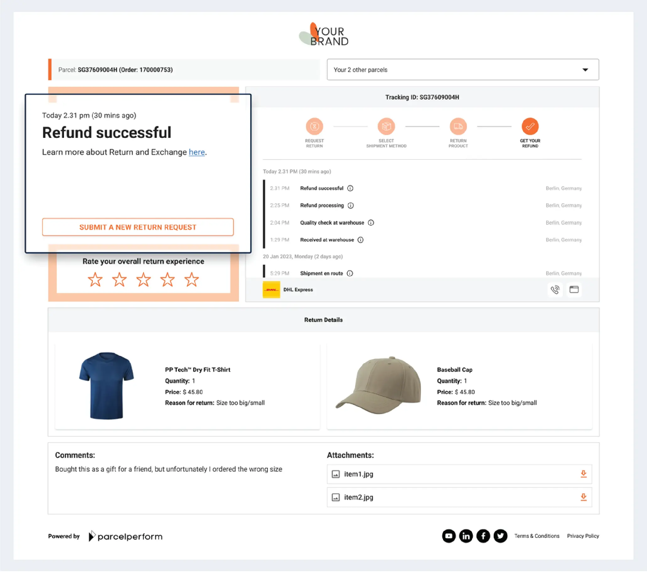 Parcel Perform's returns solution is full-featured and can be integrated with your existing systems 