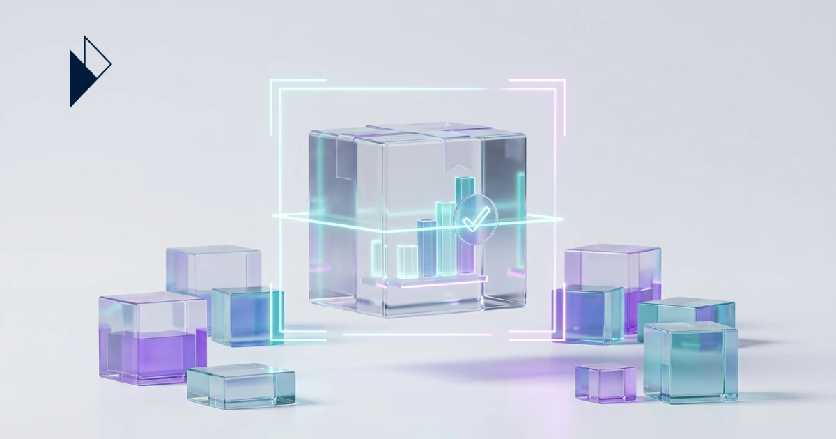 Abstract visualization of AI visibility in e-commerce connecting logistics data to search rankings