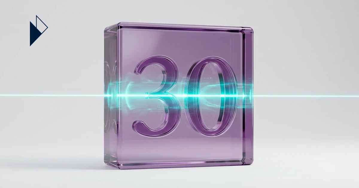 Abstract 3D visualization of reverse logistics meeting AI verification — blue and white B2B SaaS aesthetic for e-commerce return policy article.