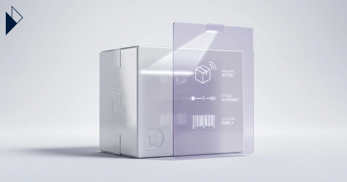 A white glossy box sits behind a purple screen tracking The WISMO Tax: How Delivery Delays Kill AI Visibility.