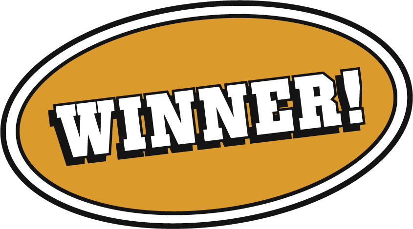 Football graphic with the word "Winner!" on it