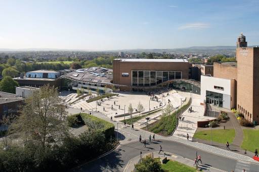 An overhead shot of the University of Exeter.