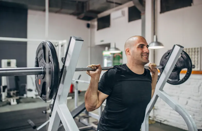 A man lifting weights.