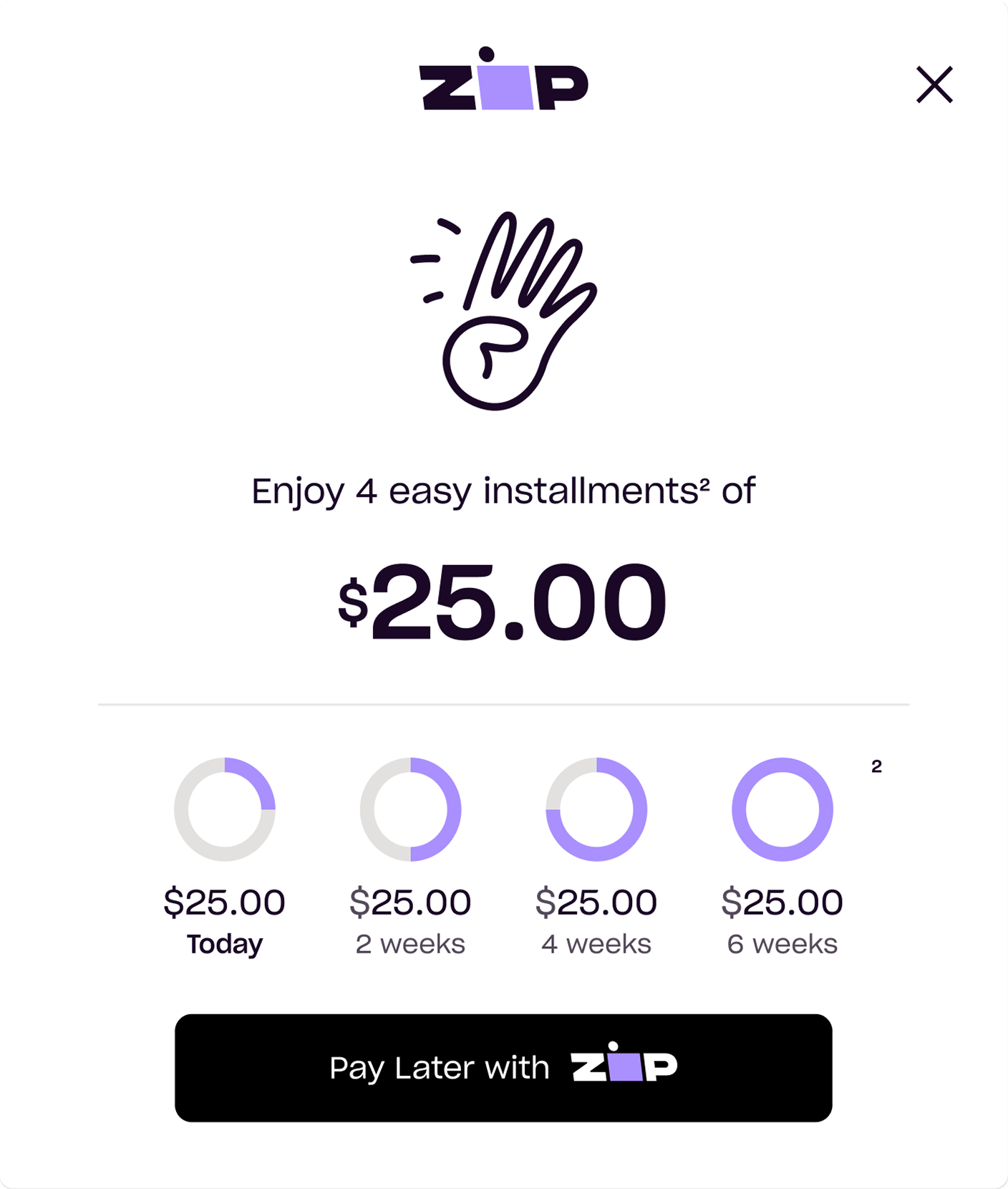Zip for Chrome.\nPay later on your desktop. image