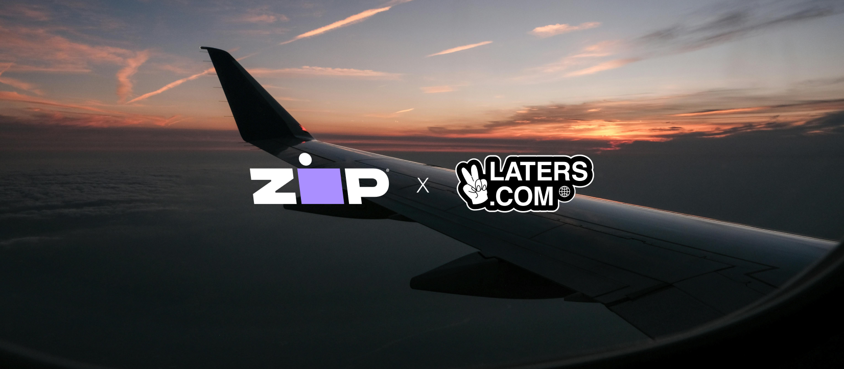 Case study image of an airplane in the sky for Zip and Laters.com