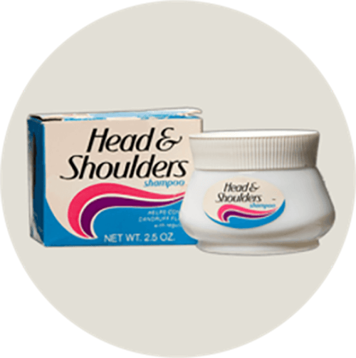 Packaging du shampoing Head & Shoulders en 1961