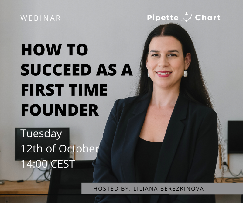 How to succeed as a first time founder webinar poster with Lili Berzkinova