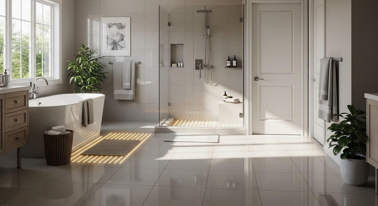 heated bathroom floor near you