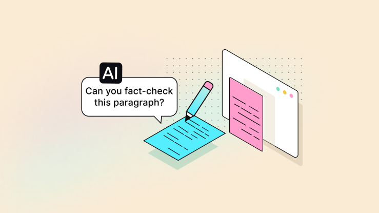 an illustration of a user asking AI to check written work in a content editor by TinyMCE