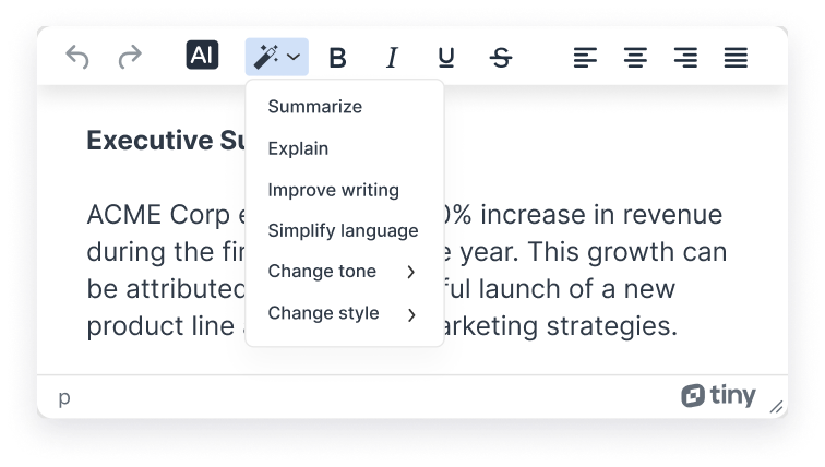 TinyMCE AI Assistant