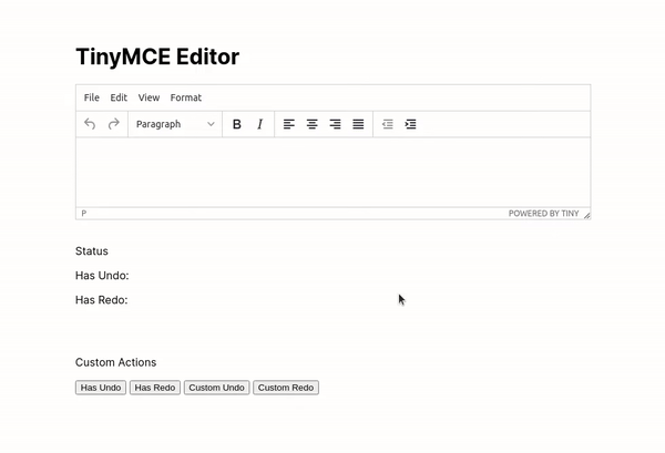 TinyMCE with custom undo and redo included