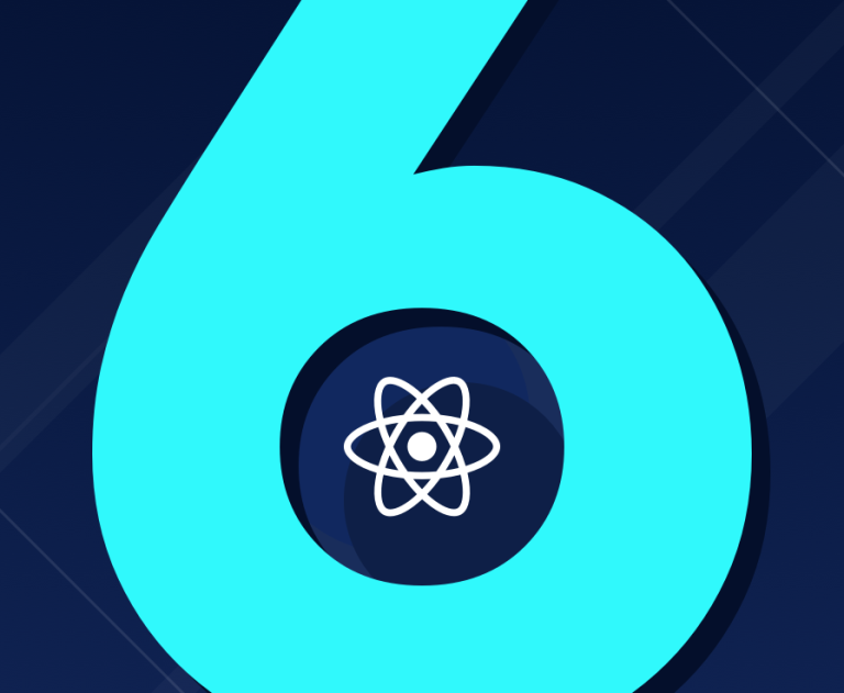 Number 6 with React logo inside.