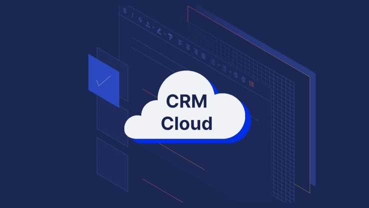 CRM Cloud on a cloud icon with a TinyMCE style background