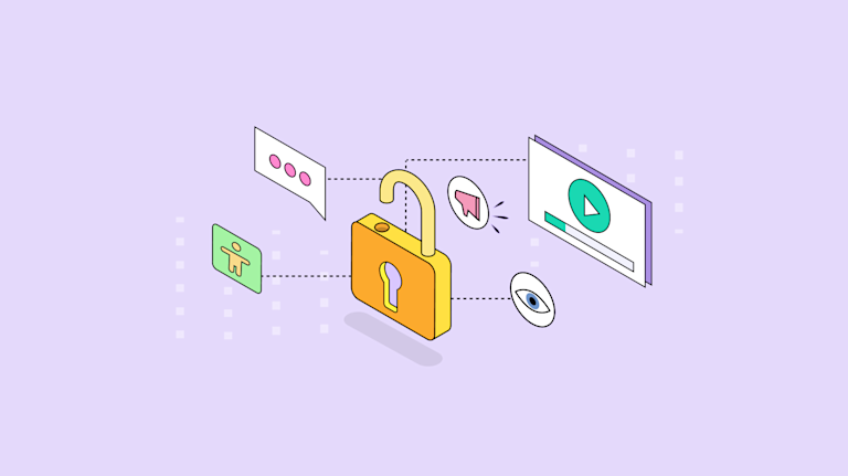 A lock icon surrounded by accessibility icons shows the interconnected nature of business risks and accessibility