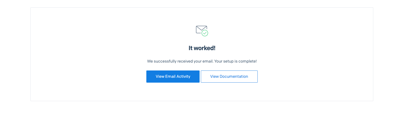 The screen confirming that you can start sending emails with SendGrid