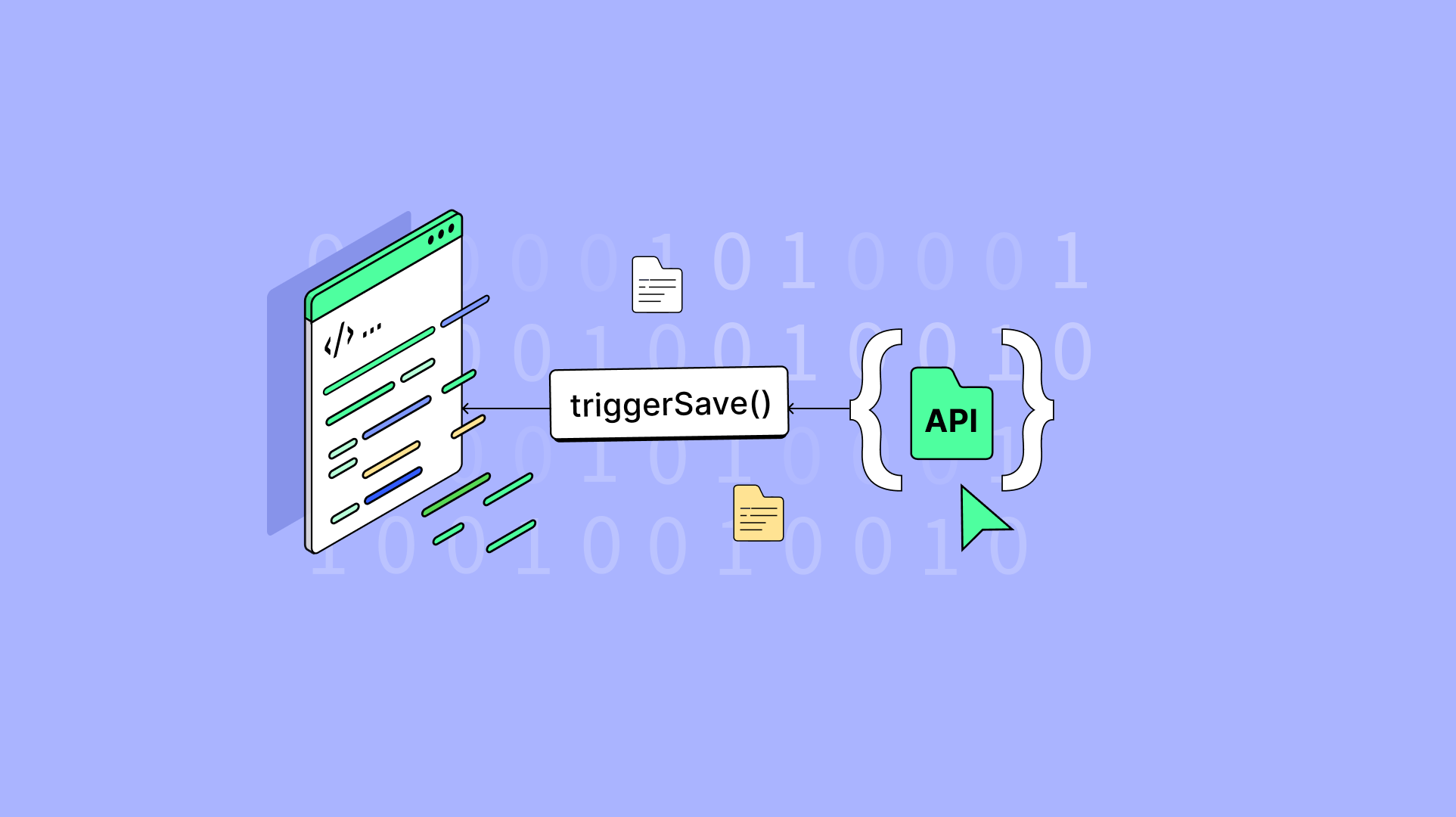 The triggersave function with TinyMCE showing the connection between the rich text editor, and the API
