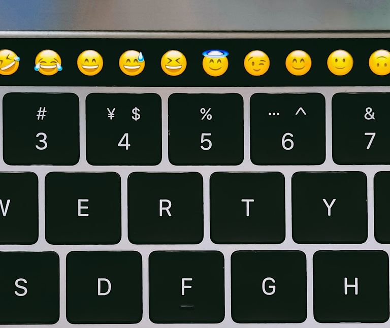 Apple's touch keyboard with emojis