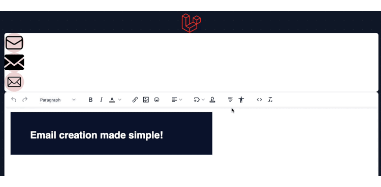The Email example working with Blade Icons in Laravel