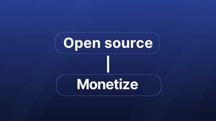 open source and monetization words with the pipe character, but the words separated