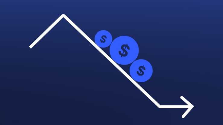 a graph showing a drop in costs associated with technical debt