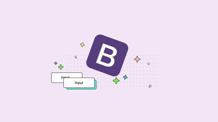 The bootstrap logo appears next to input boxes, showing the bootstrap input configuration