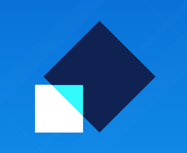 Compare the feature: White and dark blue squares with a light blue background 