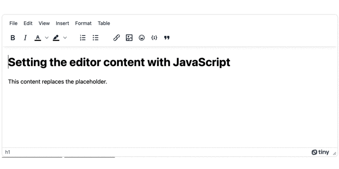 Setting content with TinyMCE using JavaScript