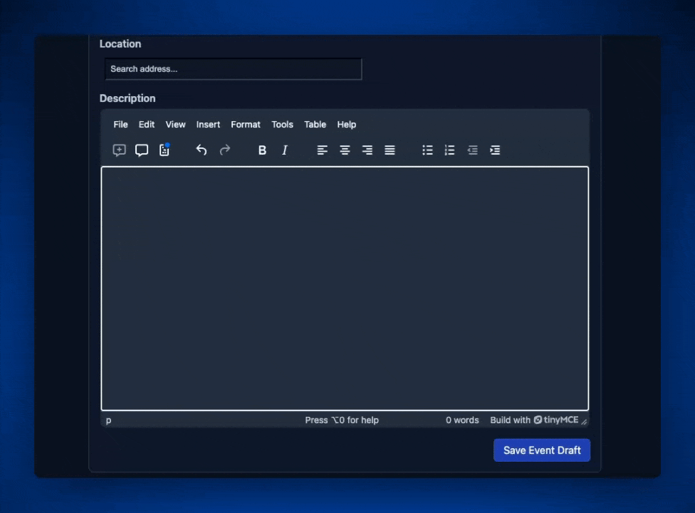 A GIF of the Mentions feature working in TinyMCE.