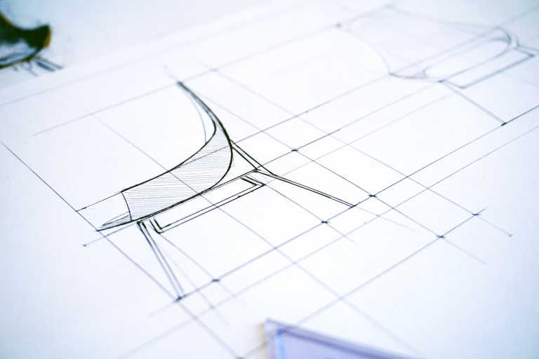 Blueprint of chair design