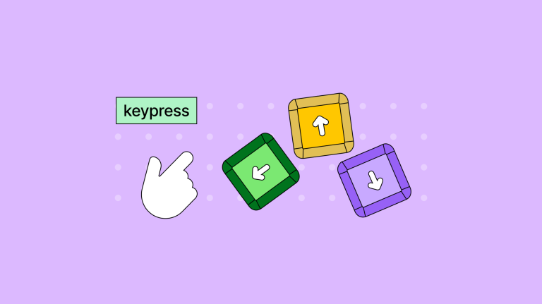 Keypress with colorful representation of keyboard arrow keys
