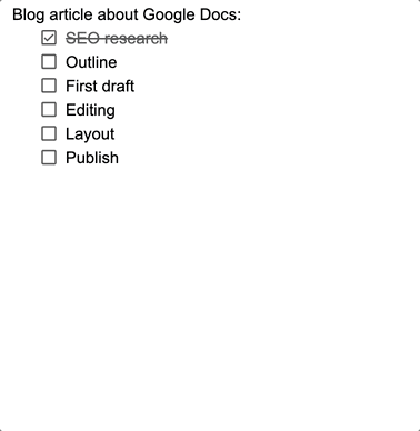 Assigning a checklist item as a task in Google Docs