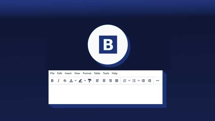 The bootstrap logo above the WYSIWYG editor