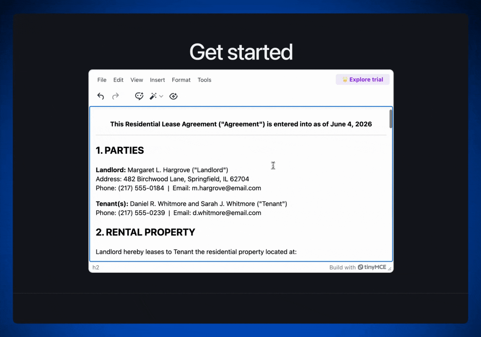 An example of a custom AI Quick Actions menu.