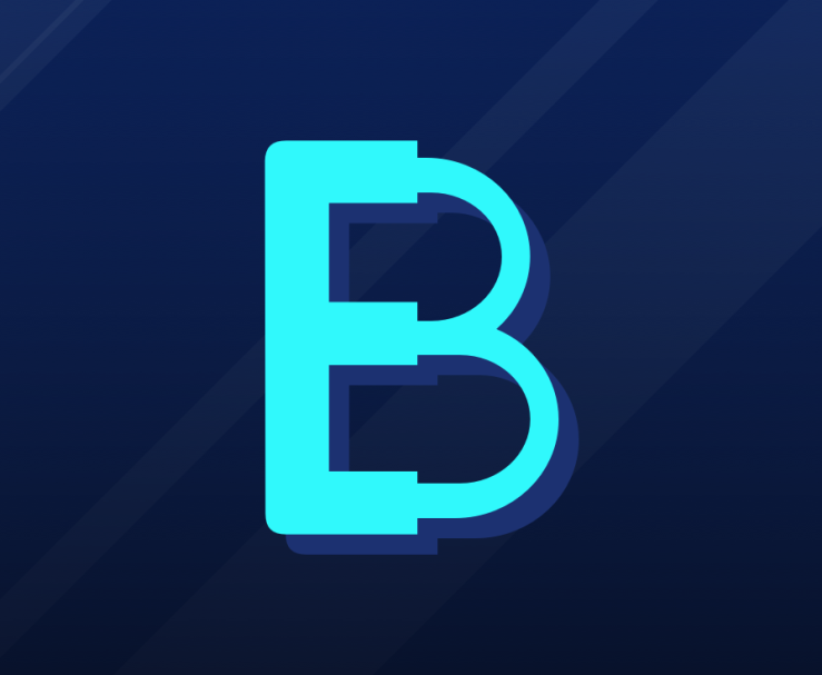 Stylized letter B, half in bold.