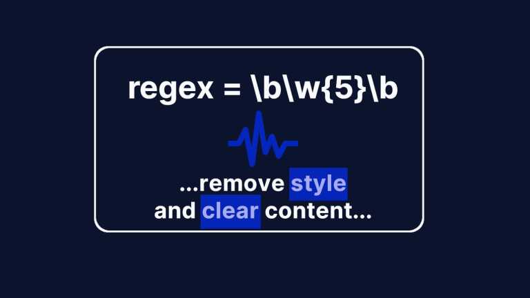 regex for finding 5 letter words like 'style' displayed in a box with a pulse icon