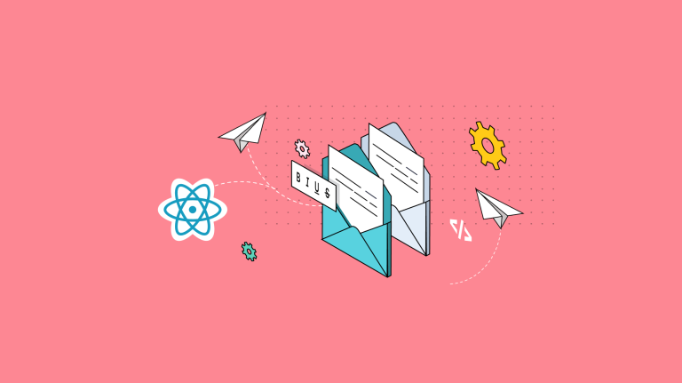 Emails appear next to the React Library icon, representing the connection between rich text editors and React email solutions