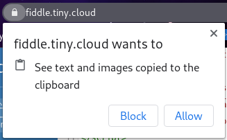 Fiddly.tiny.cloud asking for permission 