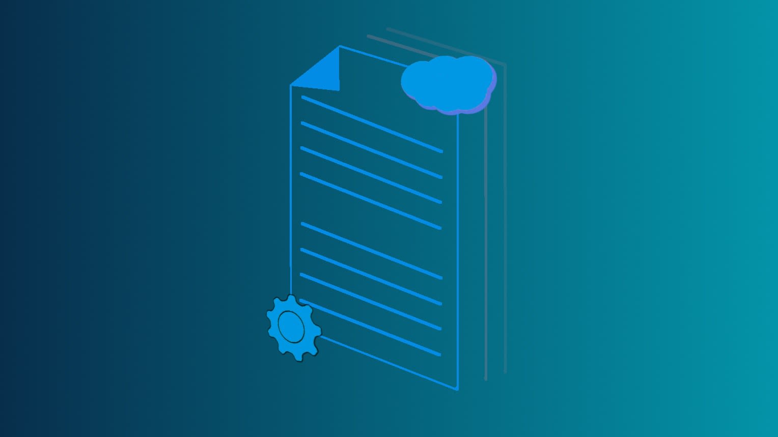 TinyMCE CMS represented as a document with a cloud and gear