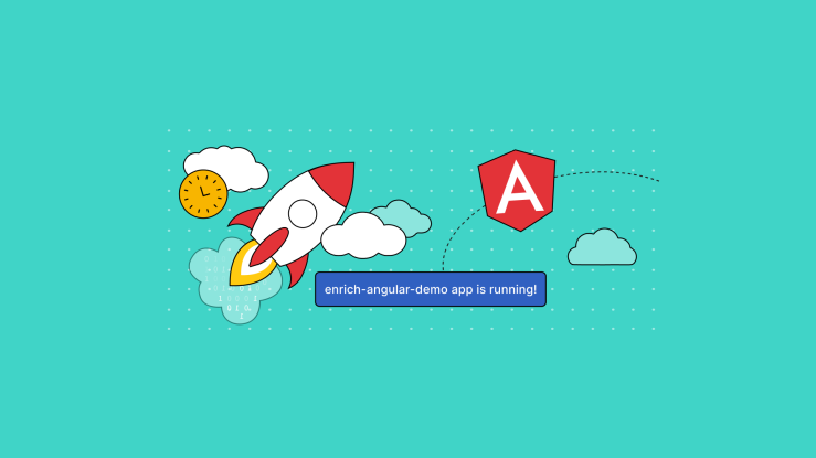 The Angular logo with a rocket showing the power of enhancing TinyMCE with Angular