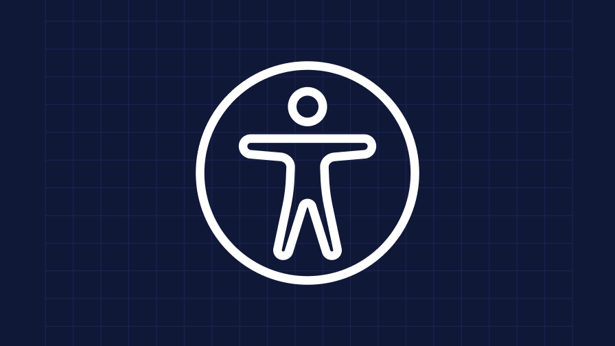 The accessibility icon on a grid background