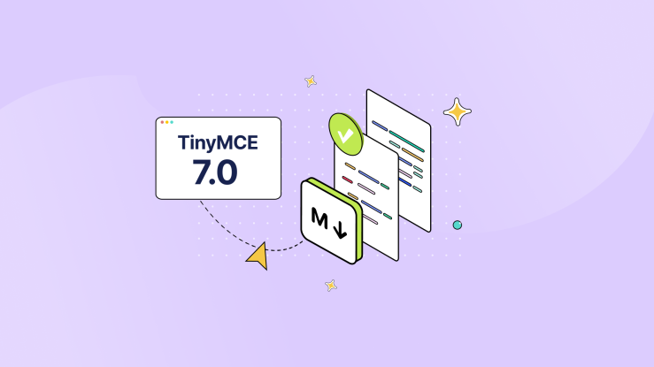 A stylized image representing the ability to paste markdown into TinyMCE 7.0
